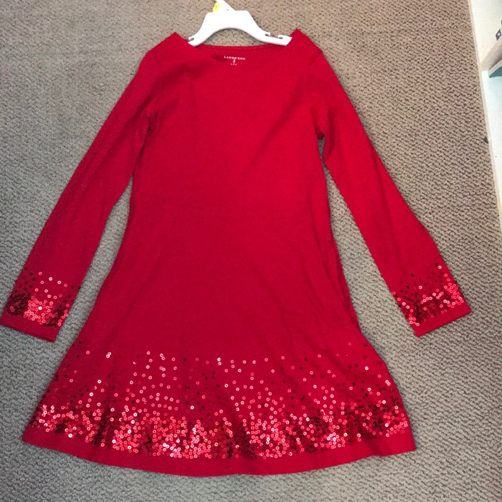 Girls Land's End red dress. Gently used.